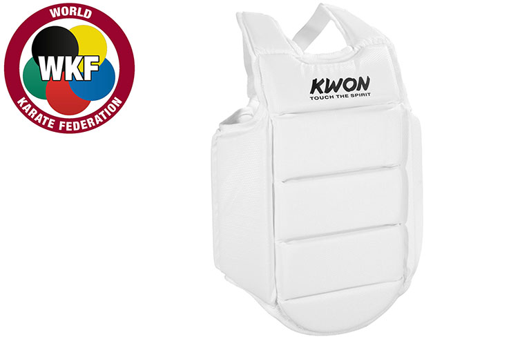 Karate chest protection, WKF Approved - White, Kwon