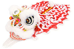Costume Danse du Lion, Style du Sud - Blanc & Rouge