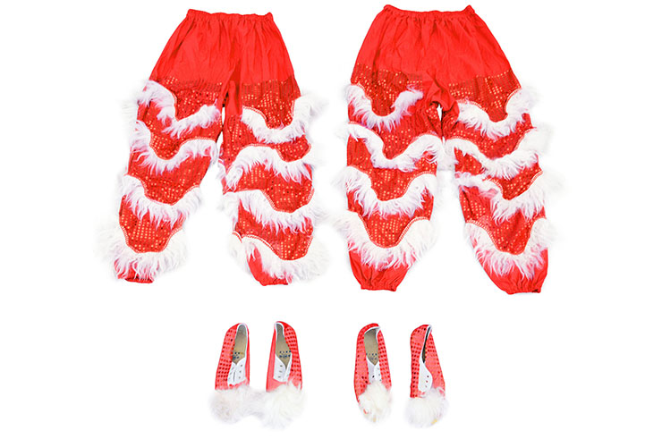 Lion Dance Costume, Southern Style - White & Red