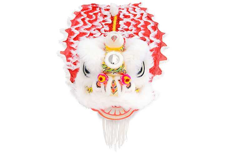 Costume Danse du Lion, Style du Sud - Blanc & Rouge