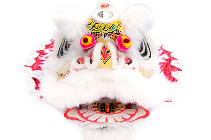 Costume Danse du Lion, Style du Sud - Blanc & Rouge