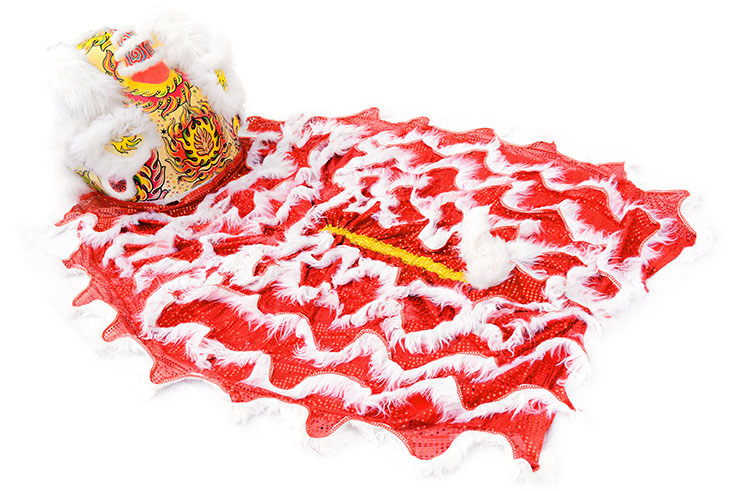 Lion Dance Costume, Southern Style - White & Red