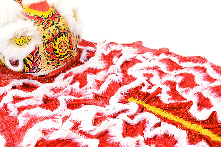 Lion Dance Costume, Southern Style - White & Red