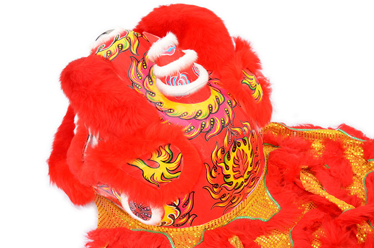 Costume Danse du Lion, Style du Sud - Rouge & Or