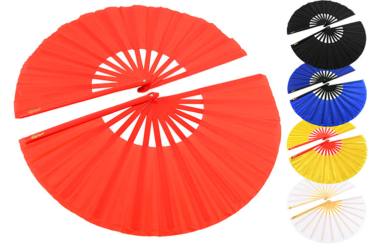 Double Plain color Tai Chi Fan (Tai Ji Shan)