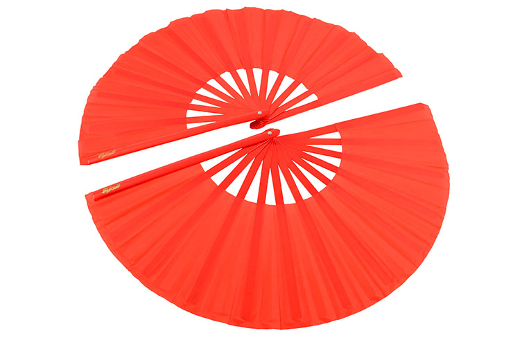 Double Plain color Tai Chi Fan (Tai Ji Shan)