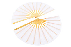 Éventails Tai Chi ShenLong - Paire Pivoine Dorée En Bambou Laqué Pour Pratique Martiale