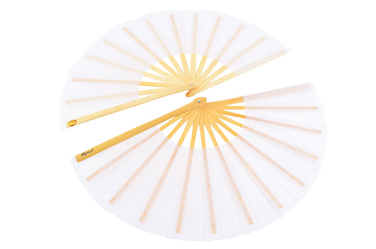 Double Plain color Tai Chi Fan (Tai Ji Shan)