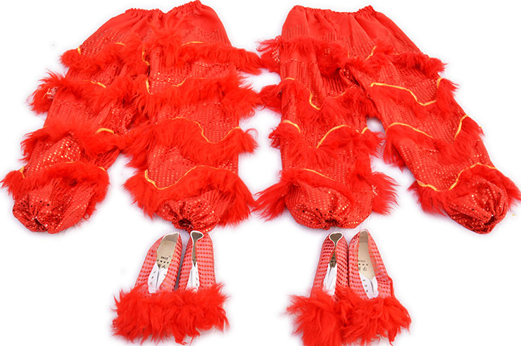 Costume Danse du Lion, Style du Sud - Rouge