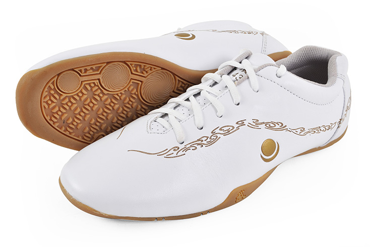 Kung Fu shoes "Huajin" white and gold