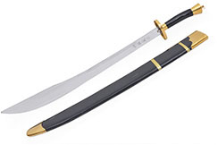 Kungfu Training Broadsword With Scabbard, Black/Golden