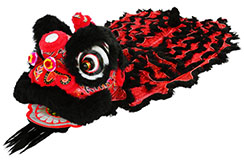 Costume Danse du Lion, Style du Sud - Noir & Rouge