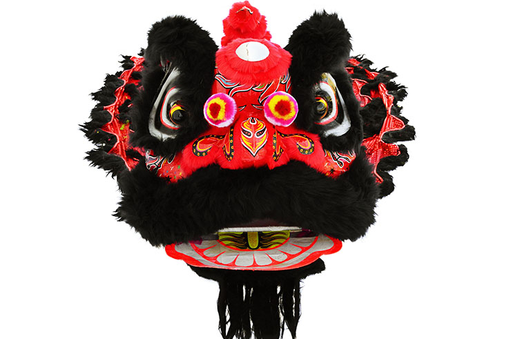 Costume Danse du Lion, Style du Sud - Noir & Rouge