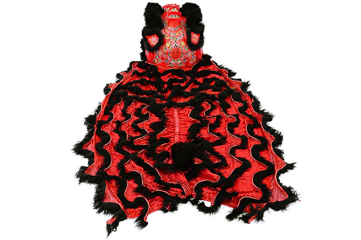 Costume Danse du Lion, Style du Sud - Noir & Rouge