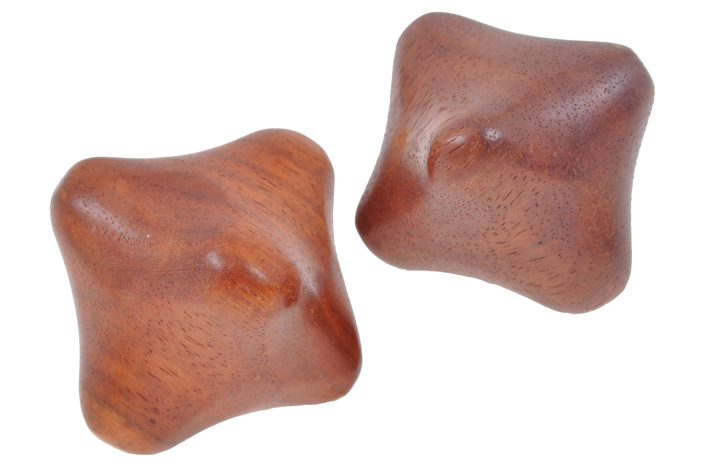 Pair of Qi Gong balls, Octahedron - Wood