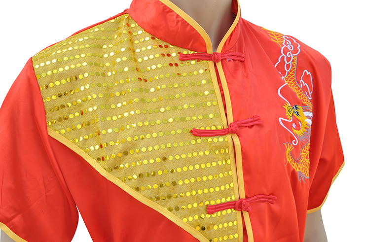 Camisa Chang Quan, Satén, Dragón