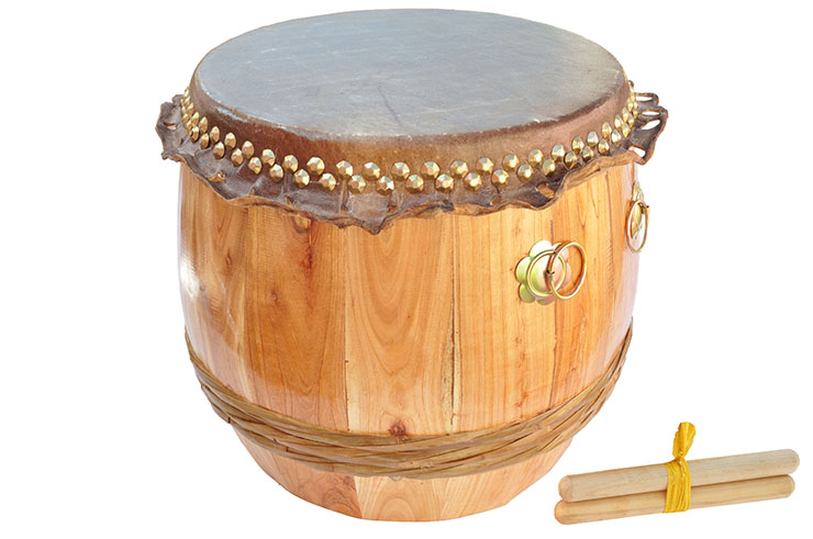 Grand Tambour Danse du lion (Style du Sud), Bois Naturel