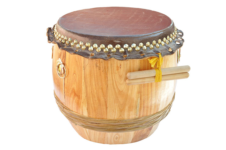 Grand Tambour Danse du lion (Style du Sud), Bois Naturel