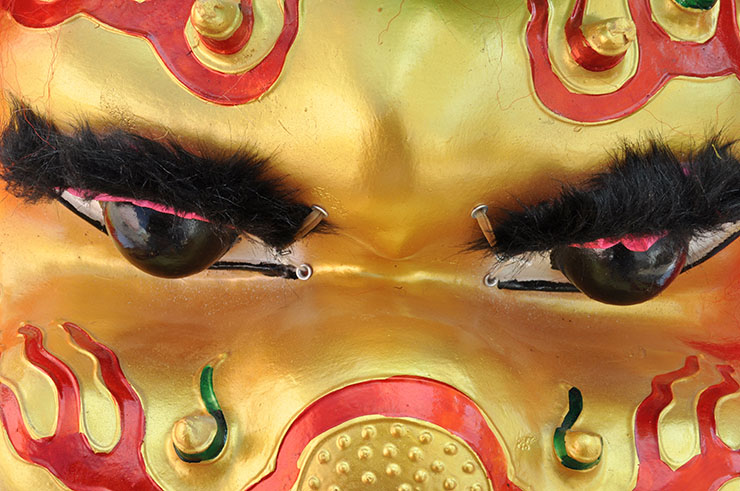 Costume Danse du Lion, Style du Nord - Rouge & Jaune