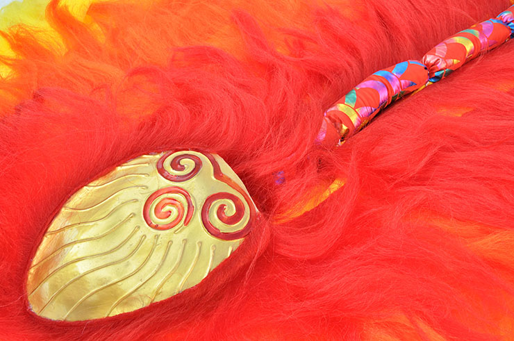 Costume Danse du Lion, Style du Nord - Rouge & Jaune