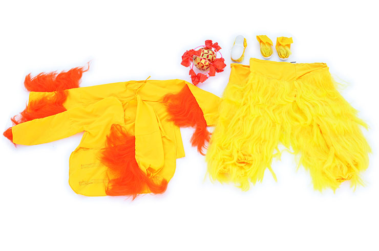 Lion Dance Costume, Northern Style - Red & Yellow