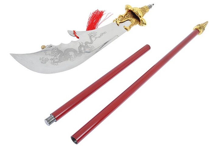 Alabarda HaoYue Dragão - Or/rouge, Aço inoxidável