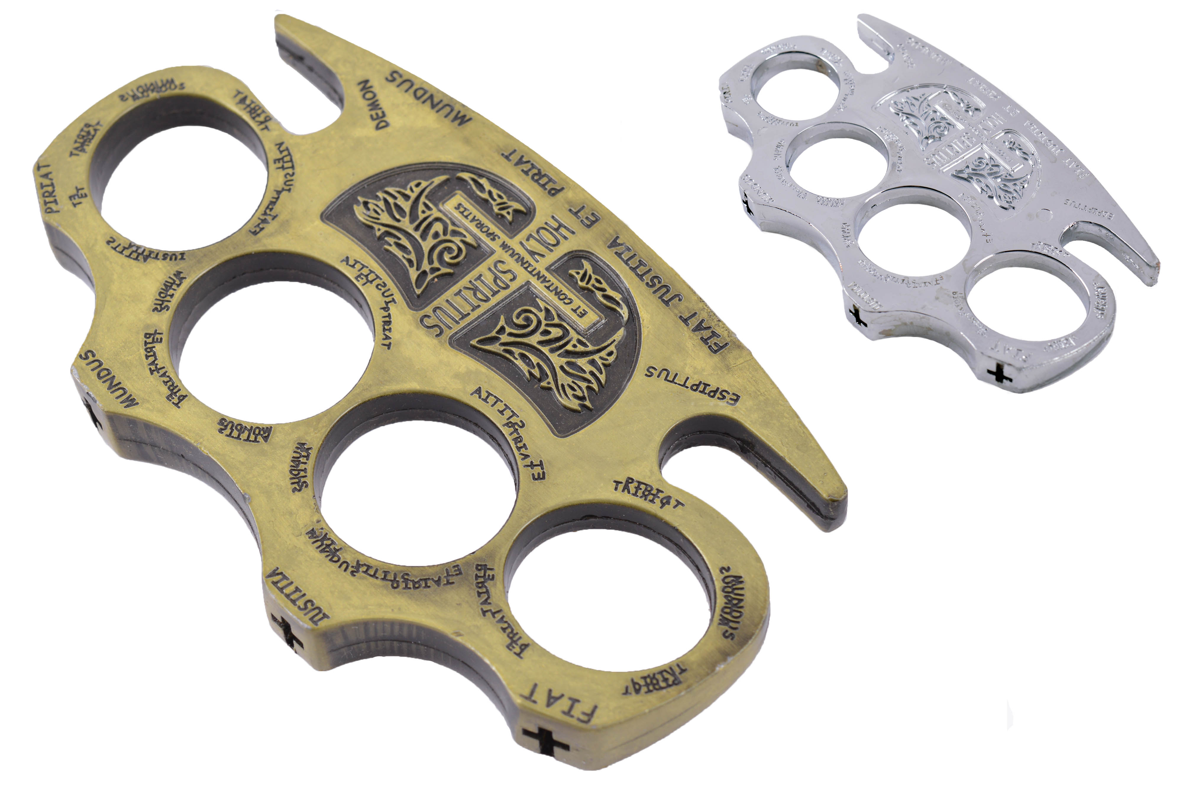 Right Cross Knuckle Duster - Metal Brass Knuckles - Fist-Loading