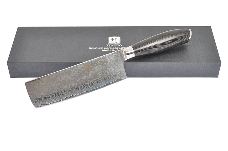 Set of 6 Kitchen Knives, Upper range - Damascus steel