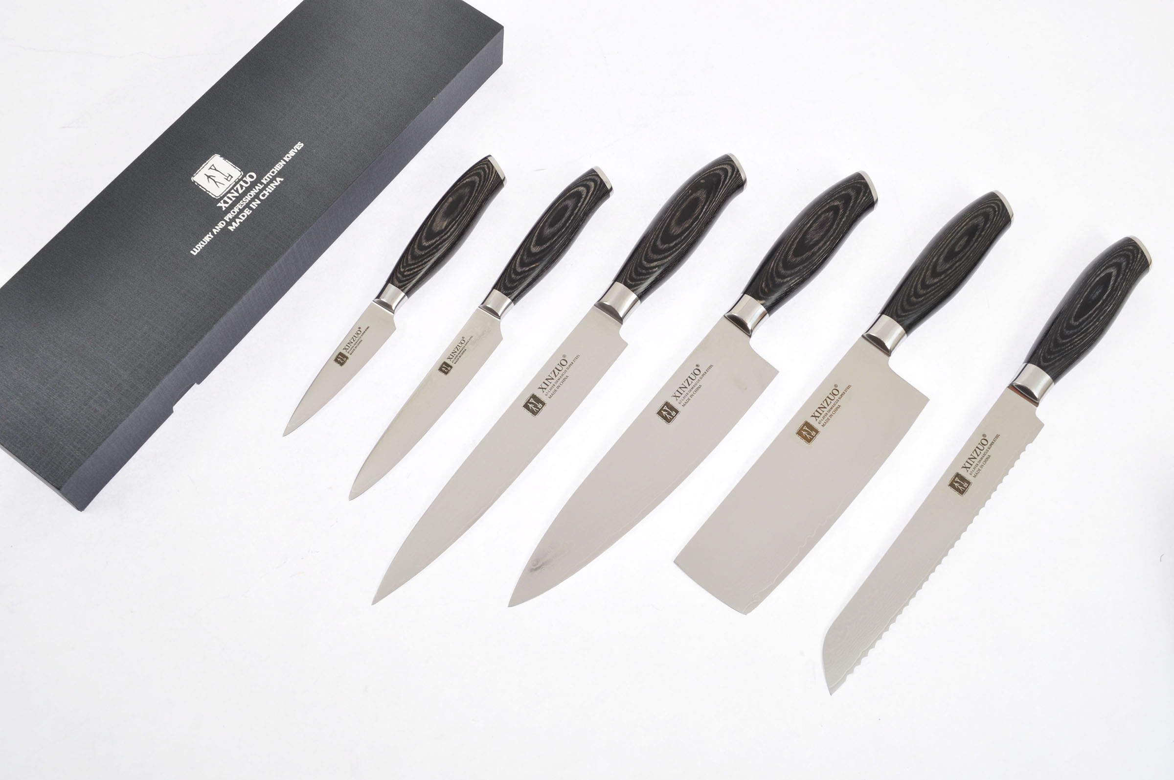 Lot de couteaux de cuisine haut de gamme - Acier feuilleté