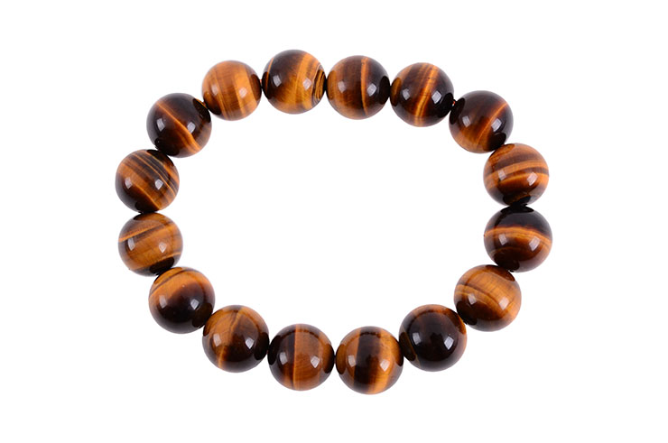 Bracelet Haut de Gamme, Oeil du Tigre - Perles 12 mm