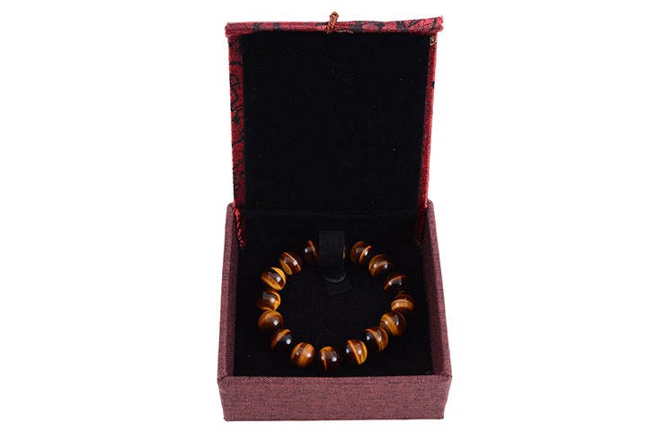 Bracelet Haut de Gamme, Oeil du Tigre - Perles 12 mm