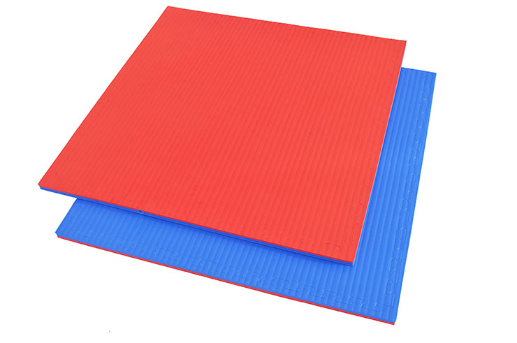 Tatami Puzzle 2,5 cm, Bleu/Rouge, Motif Paille de Riz
