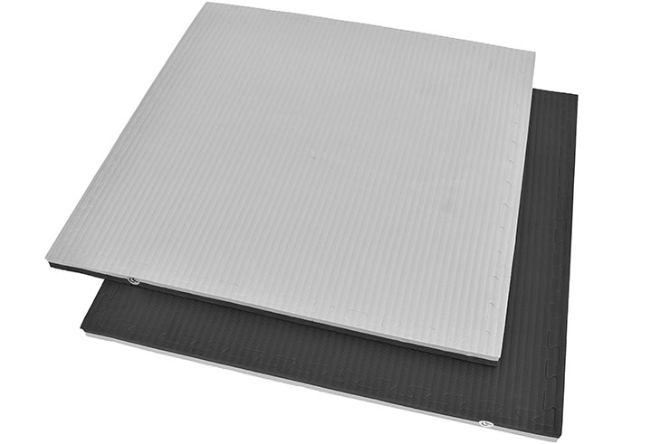 Puzzle Mat, 4cm, Black/Grey, Rice Straw pattern (Grappling)
