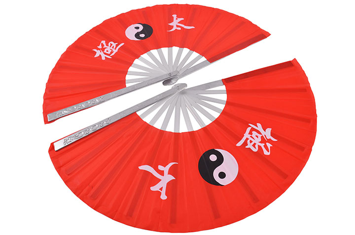 Double Éventail Tai Chi, Aluminium (Haut De Gamme) - Ying Yang