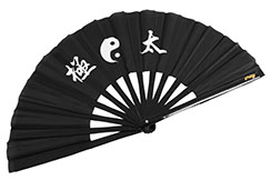 Éventail Tai Chi ShenLong - Bambou, Toile Blanche, 34cm - Pour Droitier, Pratique Martial