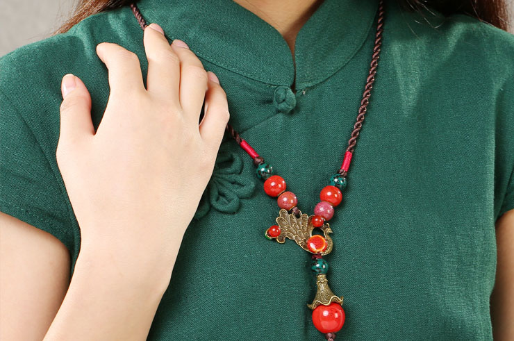 Chinise Necklace, Hand braided - Phoenix