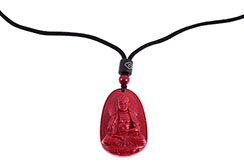 Red Cinnabar Necklace, Buddha