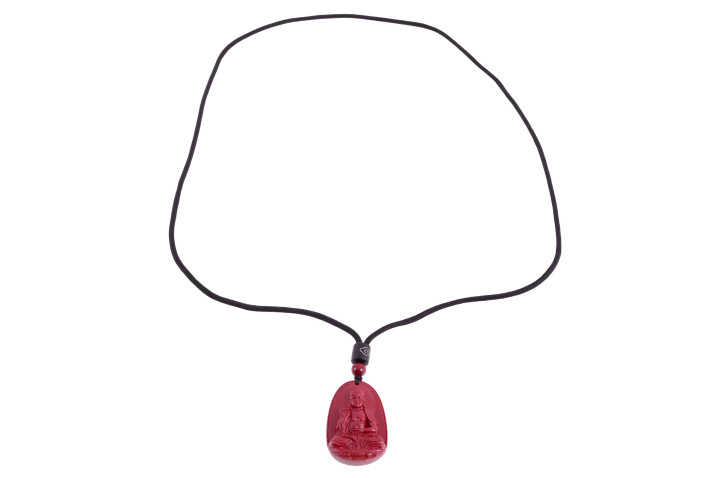 Red Cinnabar Necklace, Buddha