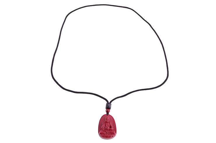 Red Cinnabar Necklace, Buddha