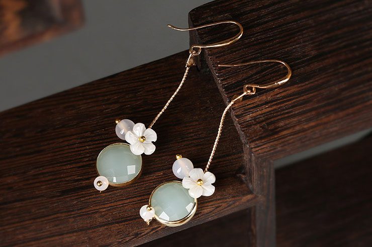 Boucles d'oreilles Bonheur, Turquoises