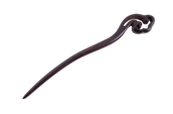 Broche à cheveux Traditionnelle, Nuage - Bois Sculpté