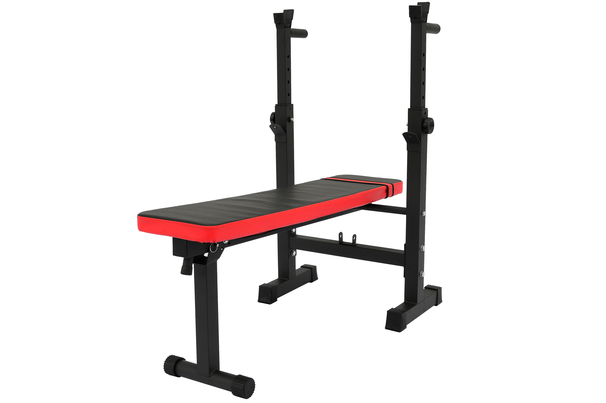 Pack matériel de musculation banc professionnel avec chandelles et kit de  poids