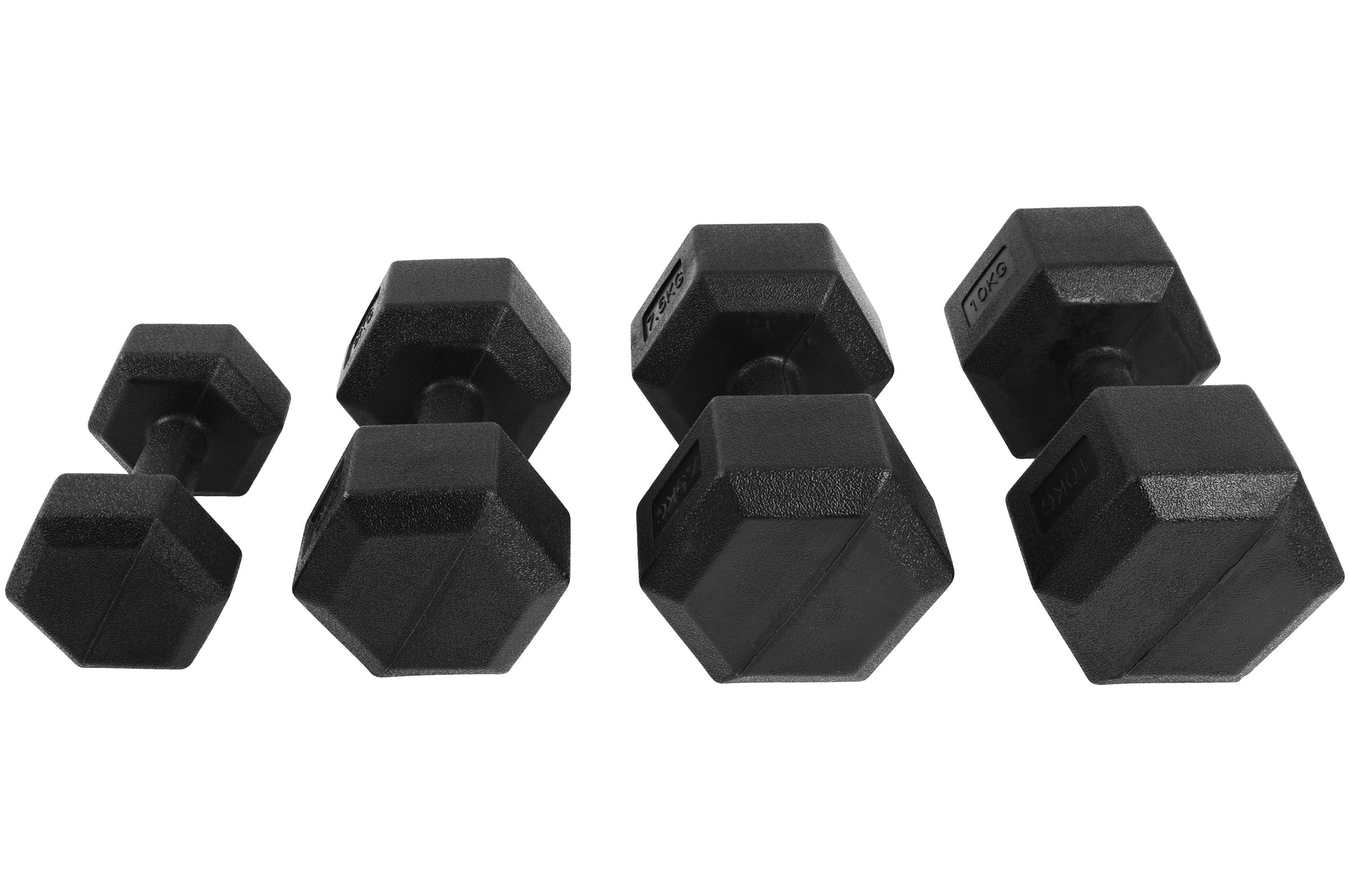 VENCEDE-Haltère hexagonal 10KG (2X5KG)-NOIR-Paire d'haltères