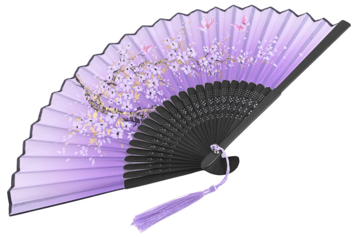 Light Summer Fan, White & Golden Petal