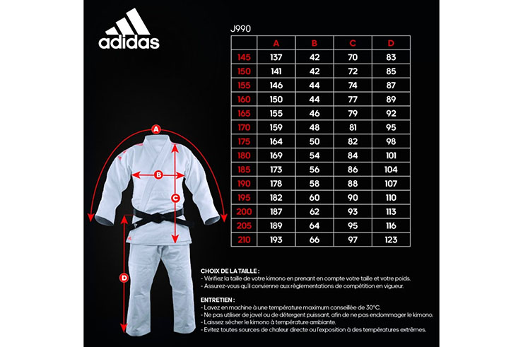 Kimono de Judo, Millenium Bandes - J990_STP, Adidas