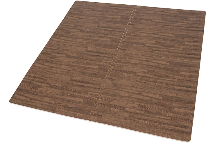 Puzzle Gym Mats, Home Gym - Dark Wood (120 x 120 cm)