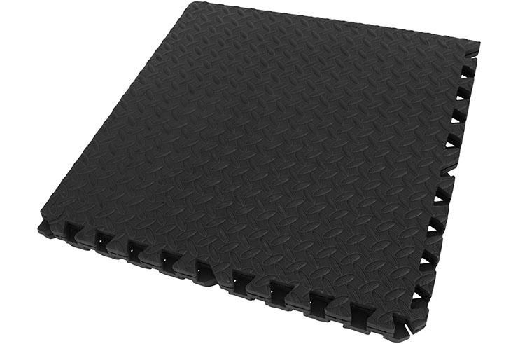 Puzzle Gym Mats, Home Gym - Black, Diamond Plate Pattern (120 x 120 cm)