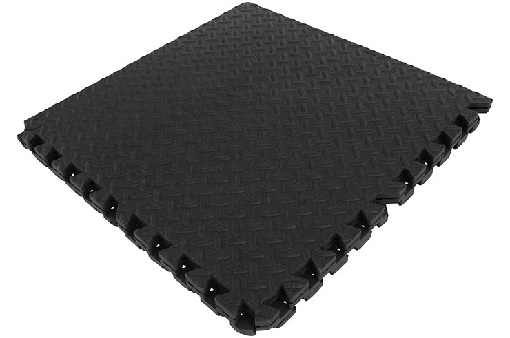 Puzzle Gym Mats, Home Gym - Black, Diamond Plate Pattern (120 x 120 cm)