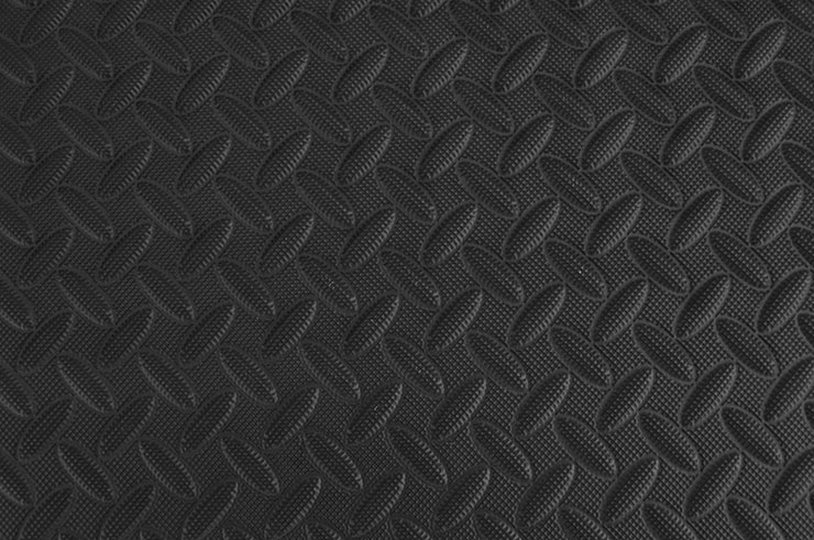 Puzzle Gym Mats, Home Gym - Black, Diamond Plate Pattern (120 x 120 cm)