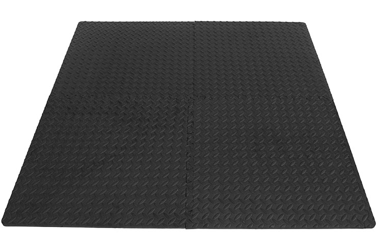 Puzzle Gym Mats, Home Gym - Black, Diamond Plate Pattern (120 x 120 cm)